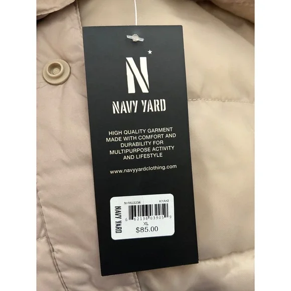 NEW! MENS NAVY YARD BEIGE QUILTED LIGHTWEIGHT JACKET. COLOR KHAKI SIZE X-LARGE - Picture 9 of 9